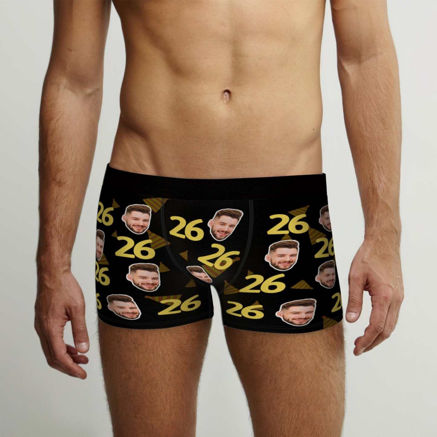 Birthday Gift Personalized Face Boxer Shorts with Age Crazy Gift For Him