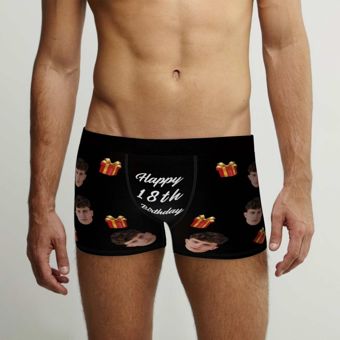 Custom Face Boxer Shorts with Age Birthday Gift for Boyfriend