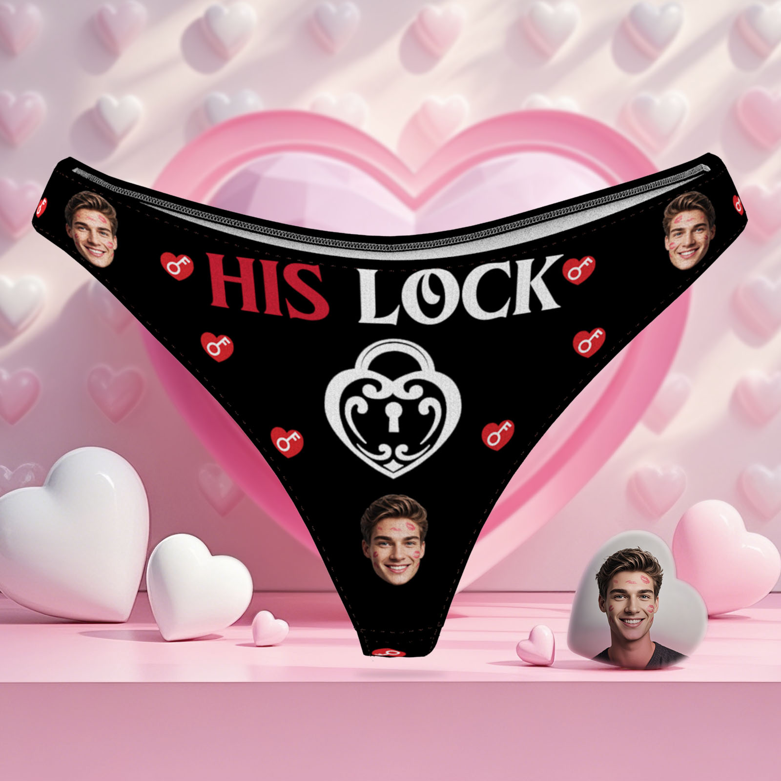Custom Photo Panties Personalized His Lock Women's Underwear Valentine's Gift for Girlfriend