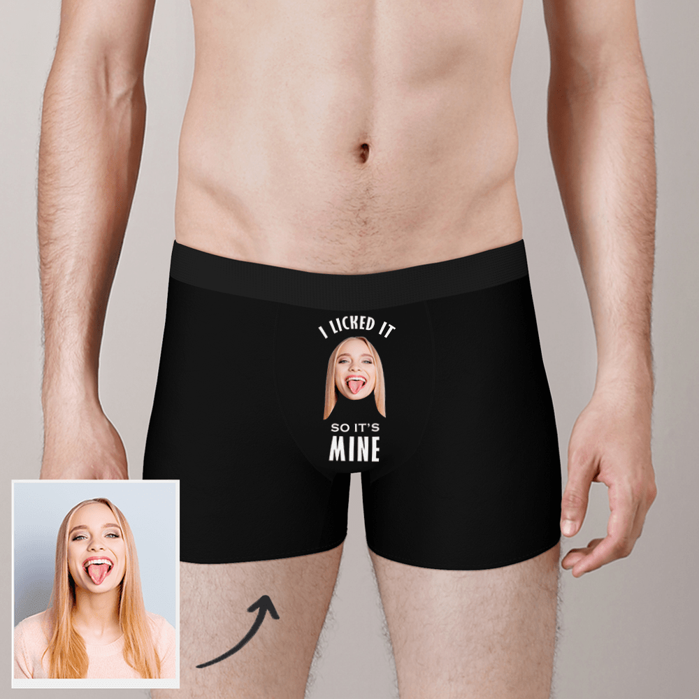 I Licked It So It's Mine Custom Face Boxer Gifts for Boyfriend 3D Online Preview