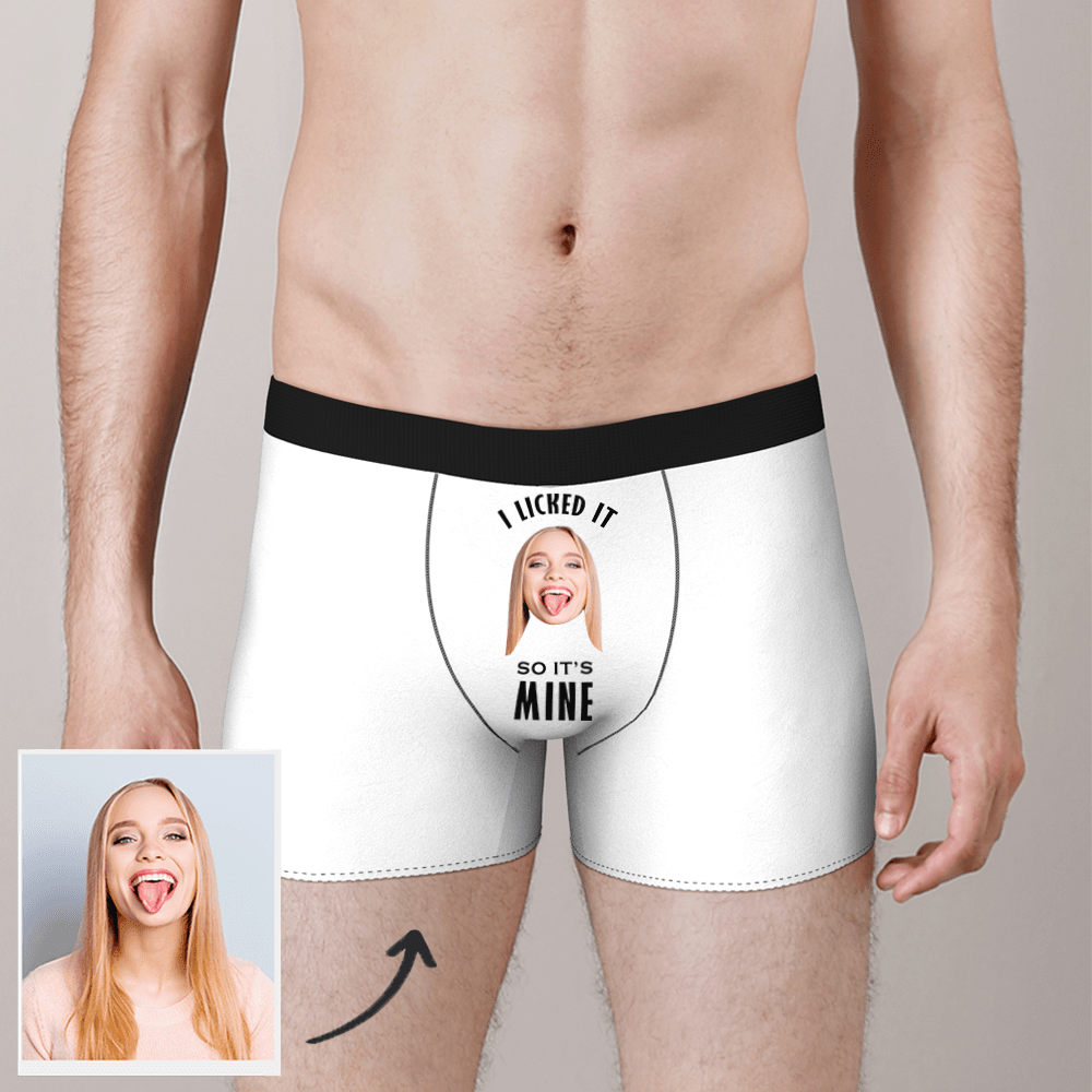 Personalised Face Boxer Shorts Licked It So It'S Mine