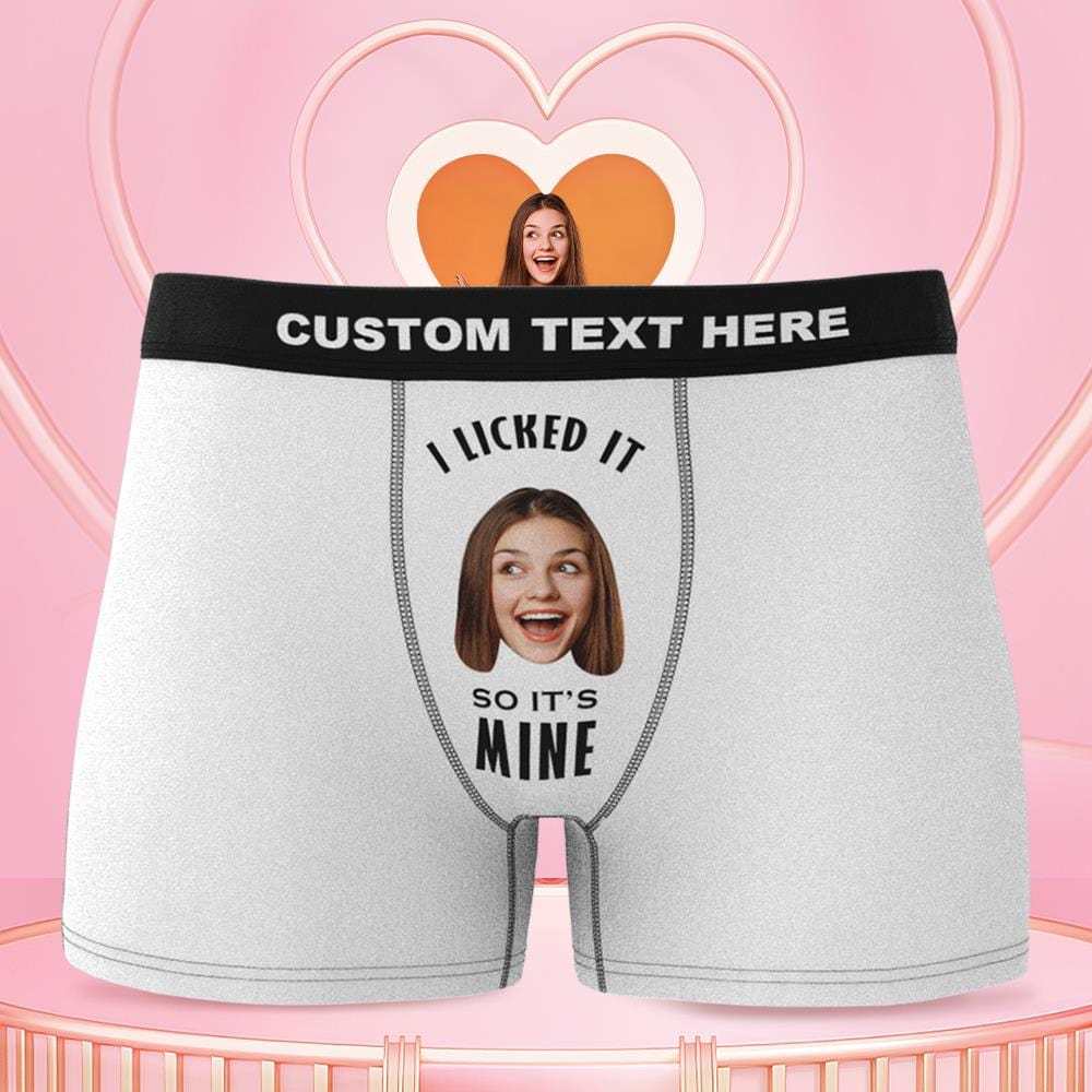 I Licked It So It's Mine Custom Face Boxer Gifts for Boyfriend 3D Online Preview