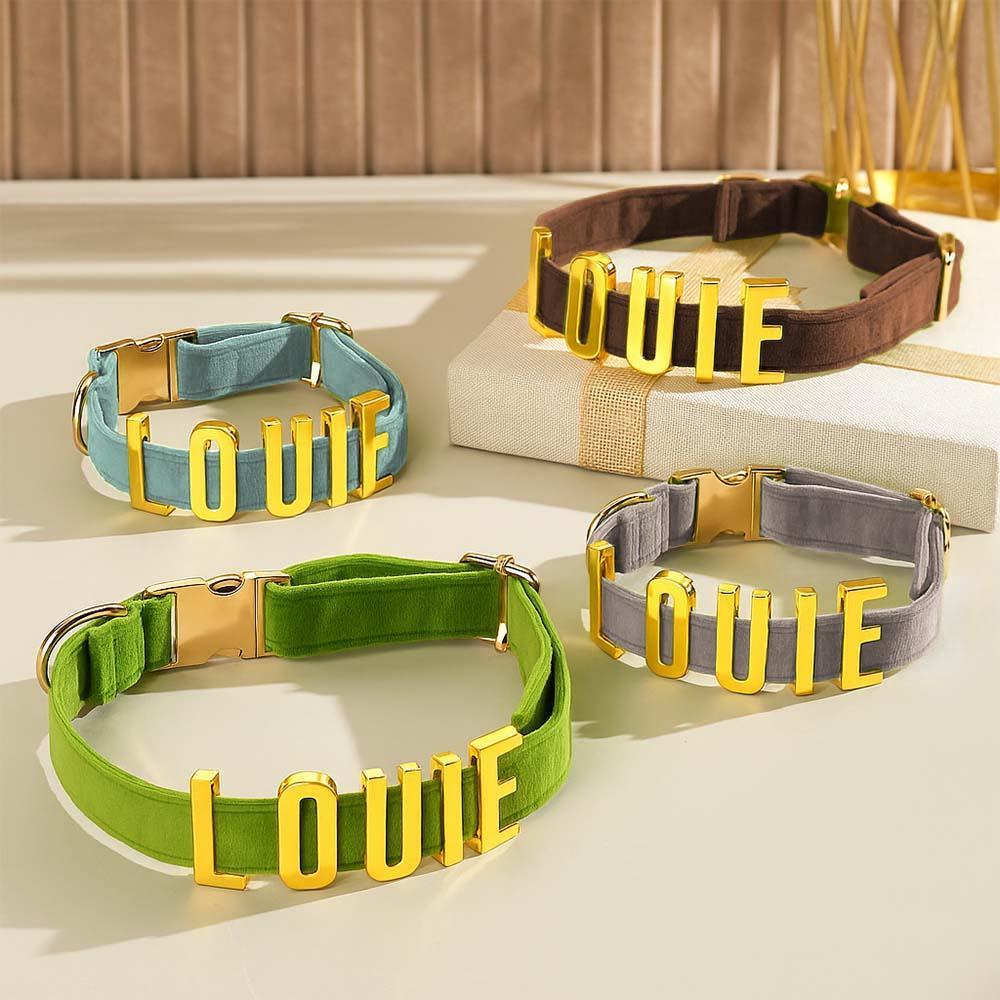 Personalized Dog Collars with Metal Letter Name, Female Dog Collars with Name, Pet Accessories, Pet Nameplate Dog Collar Custom Name Tag