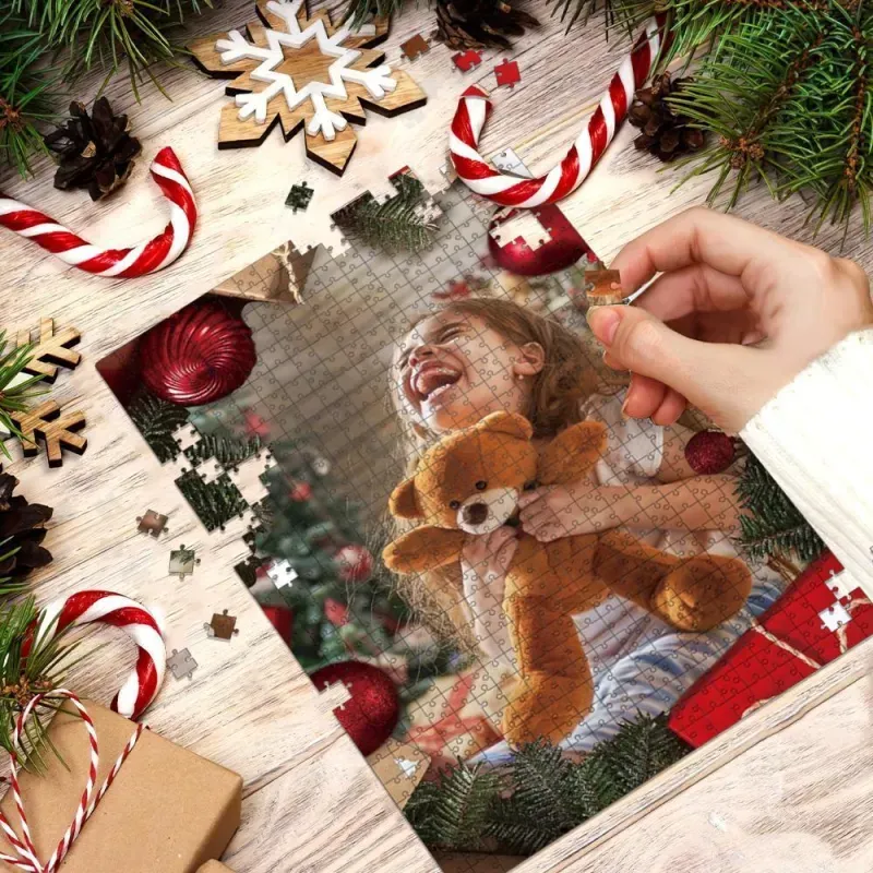 Custom Your Family Christmas Photo Jigsaw Puzzle 35, 150, 300, 500, 1000 Piece
