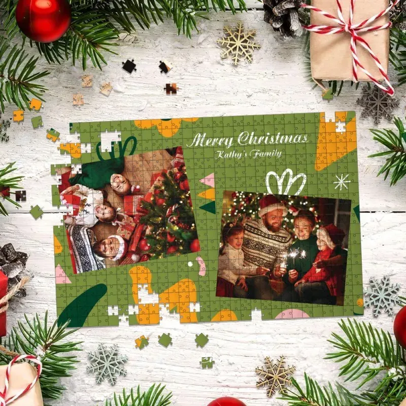 Custom Your Family Christmas Photo Jigsaw Puzzle 35, 150, 300, 500, 1000 Piece