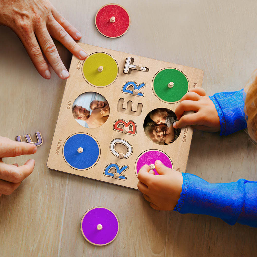 Custom Photo Engraved Puzzle Creative Wooden Baby Gifts