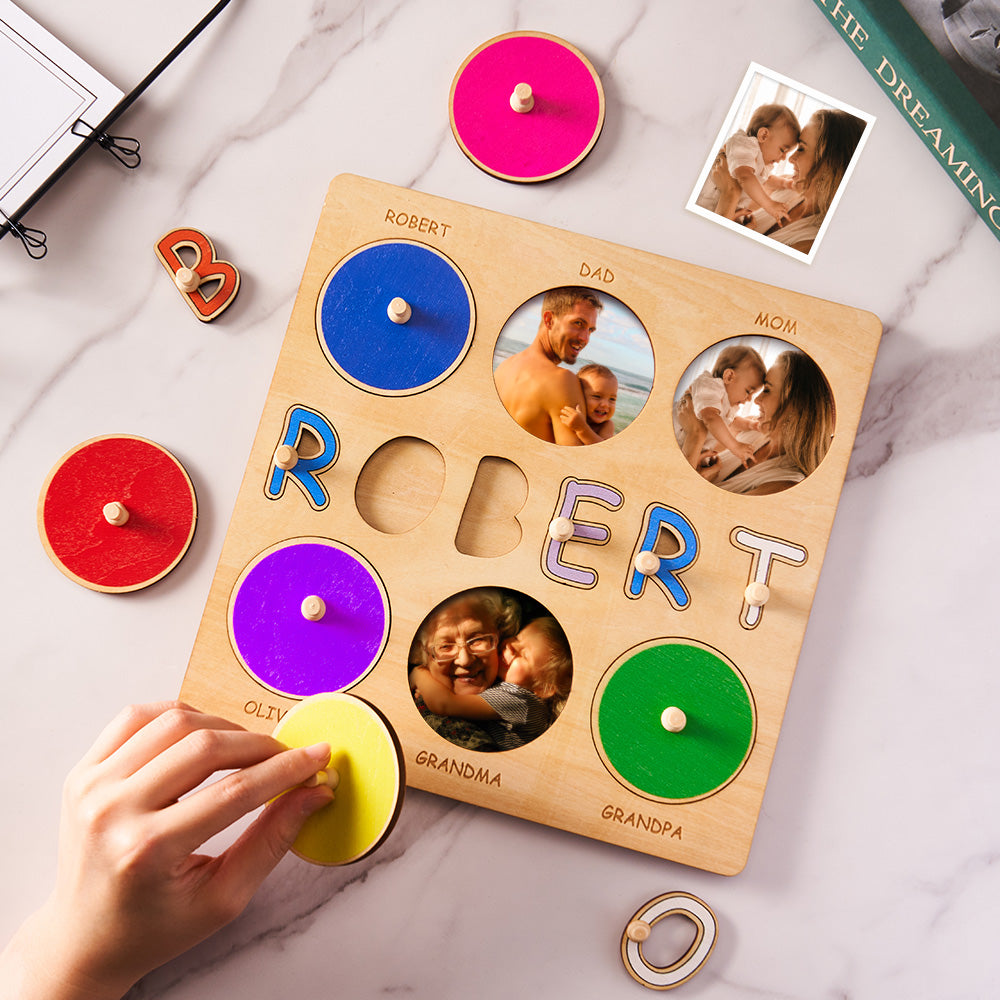 Custom Photo Engraved Puzzle Creative Wooden Baby Gifts