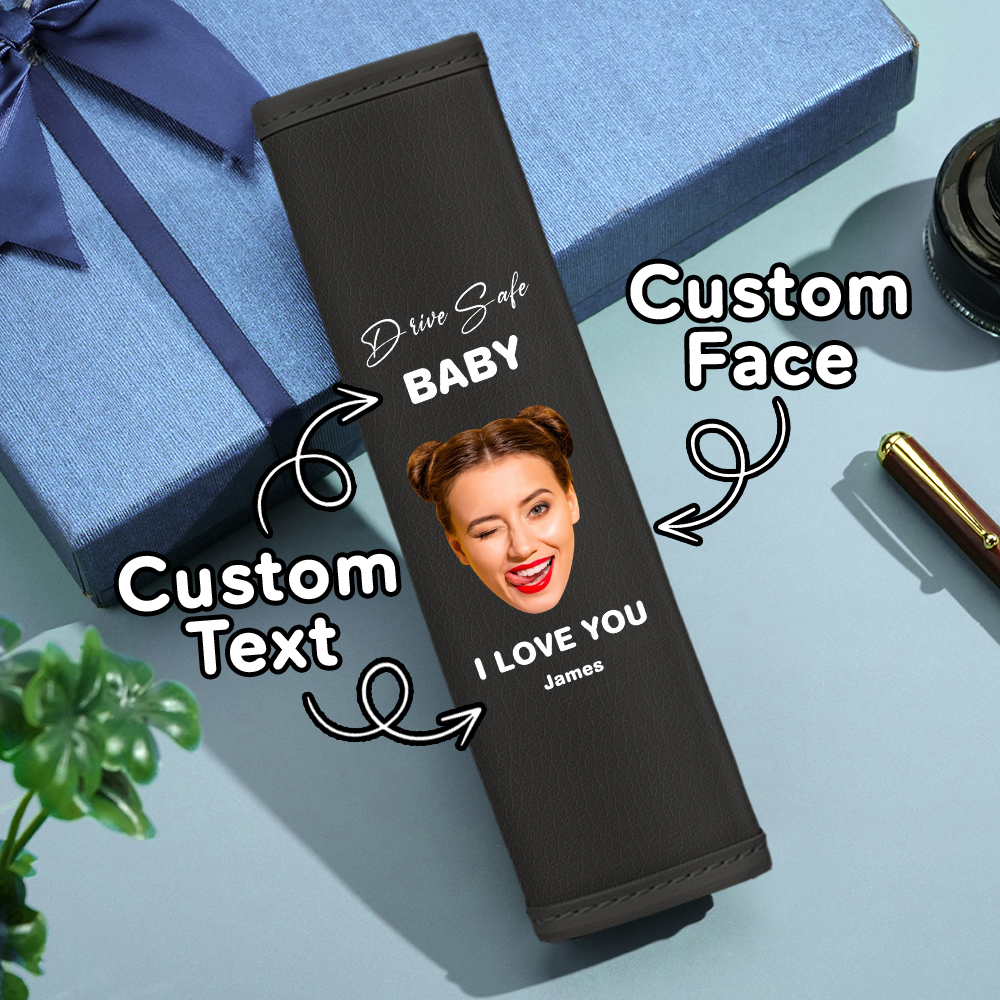 Drive Safe Gift For Dad Custom Seat Belt Shoulder Pads Personalized Fathers Day Gift For Dad - MyPhotoBoxer