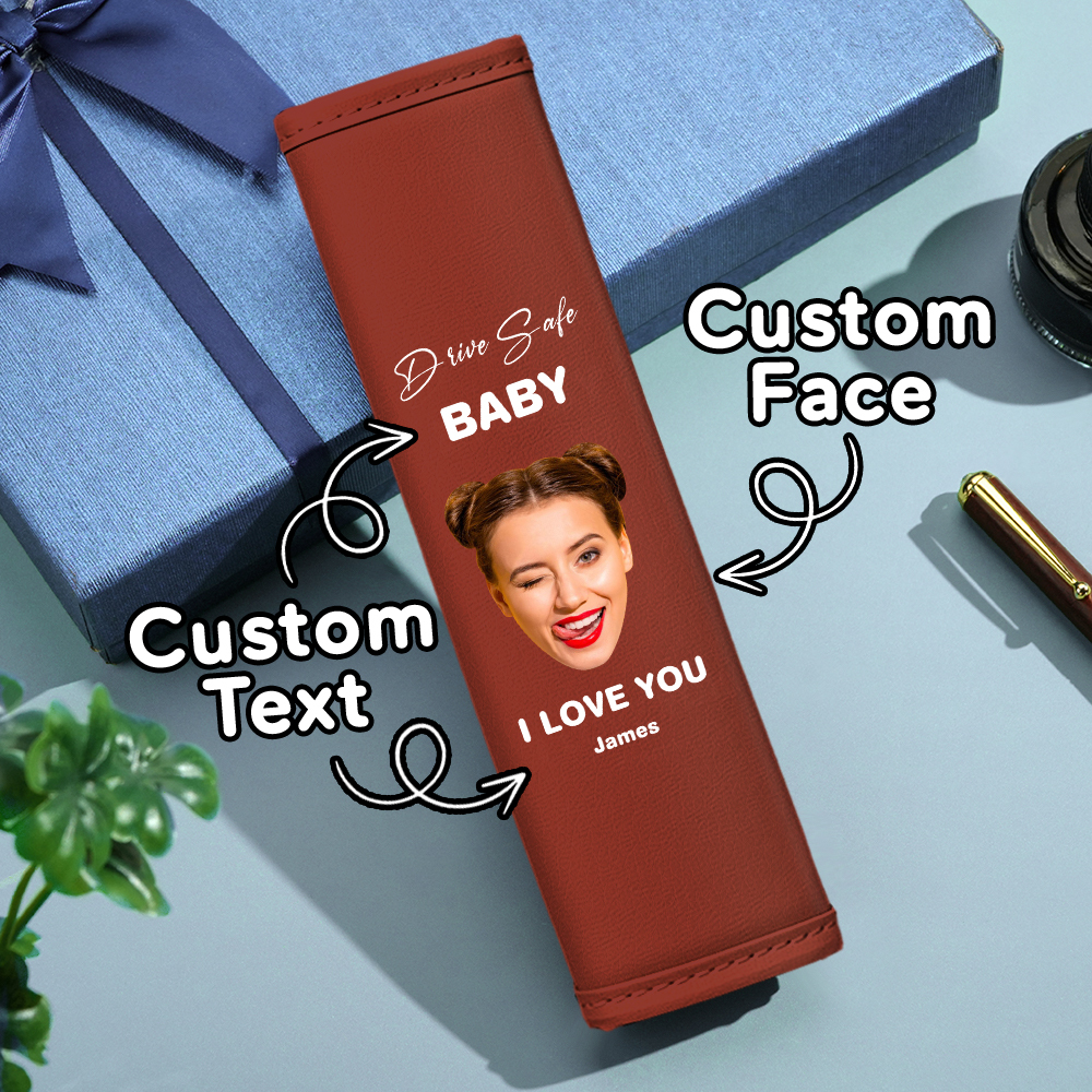 Drive Safe Gift For Dad Custom Seat Belt Shoulder Pads Personalized Fathers Day Gift For Dad - MyPhotoBoxer