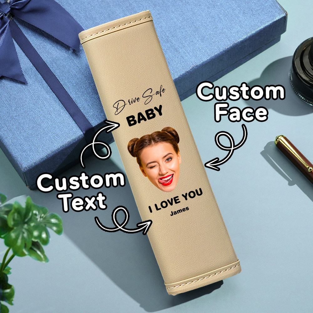 Drive Safe Gift For Dad Custom Seat Belt Shoulder Pads Personalized Fathers Day Gift For Dad - MyPhotoBoxer