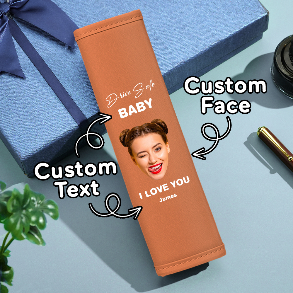Drive Safe Gift For Dad Custom Seat Belt Shoulder Pads Personalized Fathers Day Gift For Dad - MyPhotoBoxer