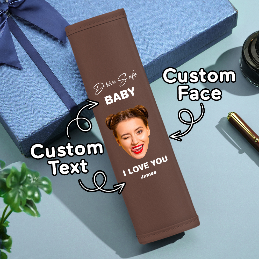 Drive Safe Gift For Dad Custom Seat Belt Shoulder Pads Personalized Fathers Day Gift For Dad - MyPhotoBoxer