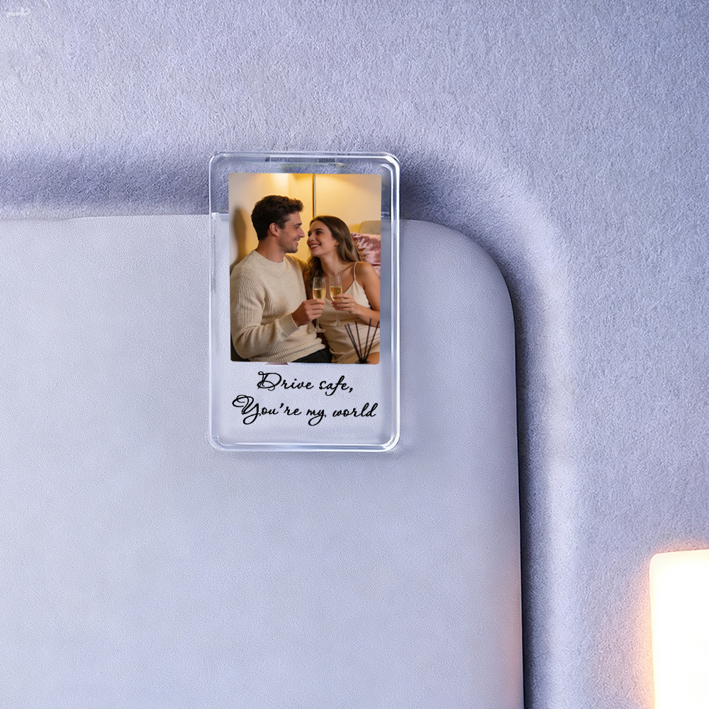 Personalized Photo Car Visor Clip Valetine's Gift For Couple Drive Safe Photo Clip