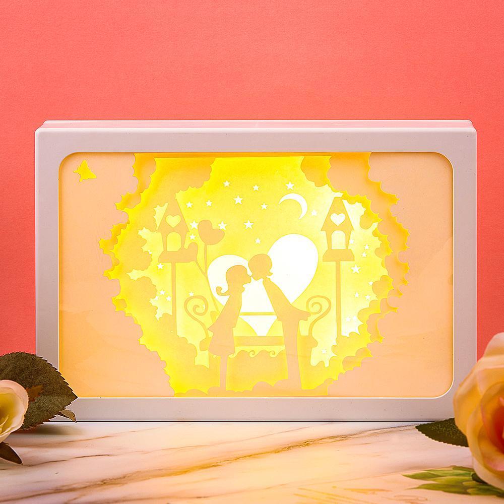3D Led Lamp Paper Cut Night Light Valentine's Day Gifts