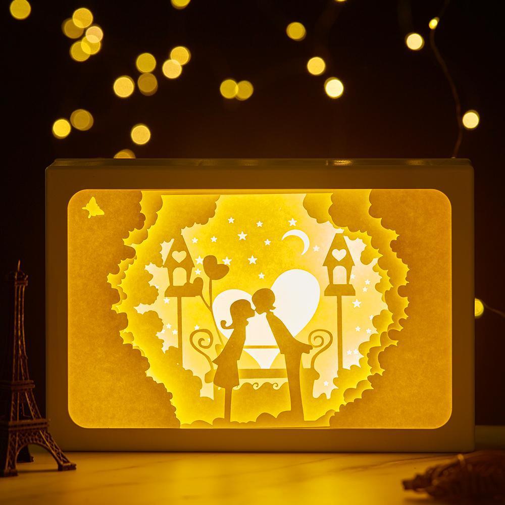 3D Led Lamp Paper Cut Night Light Valentine's Day Gifts
