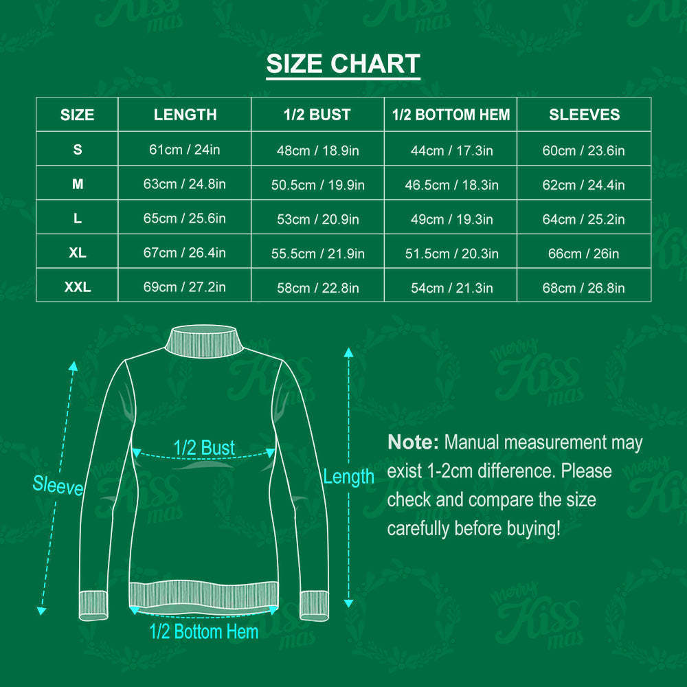 Custom Face Turtleneck for Women Personalized Photo Christmas Family Xmas Leds Sweaters - CustWitAU