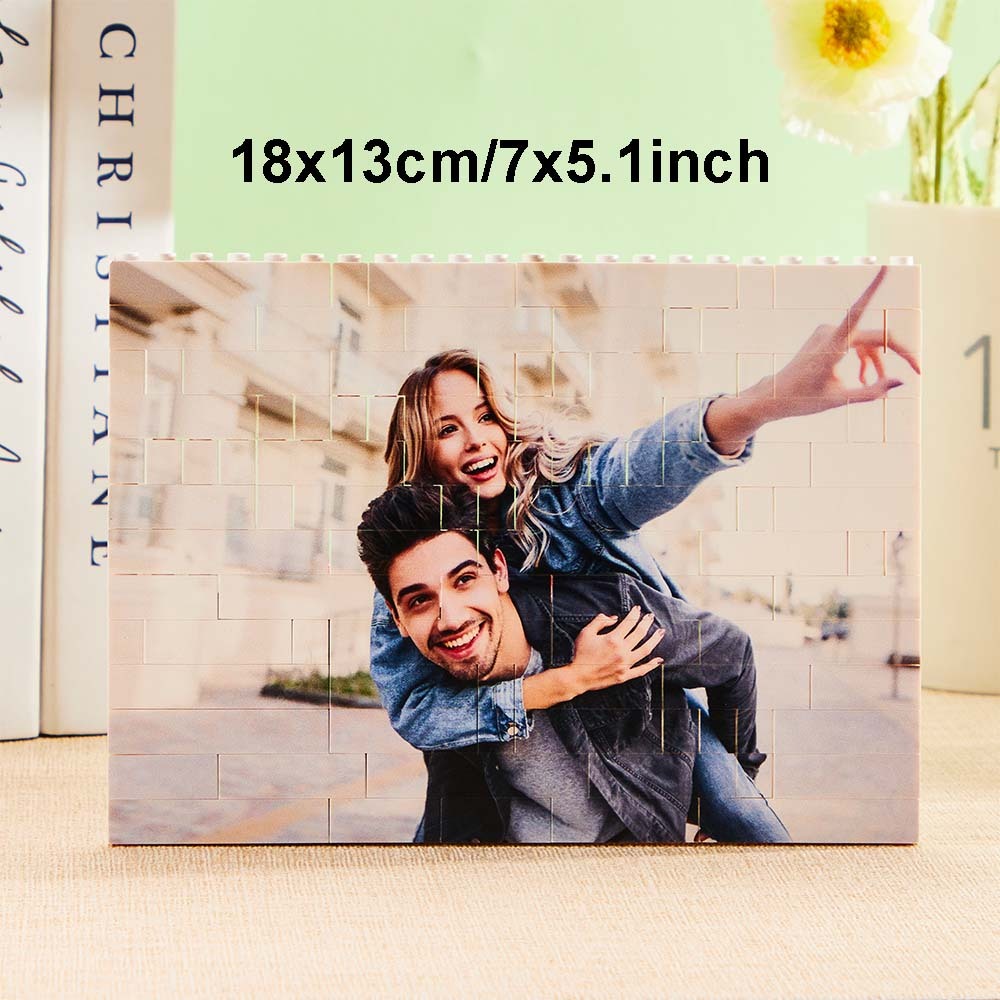 Custom Photo Building Brick Personalized Music Code Block Heart Shaped Photo Block Gifts for Her - CustWit