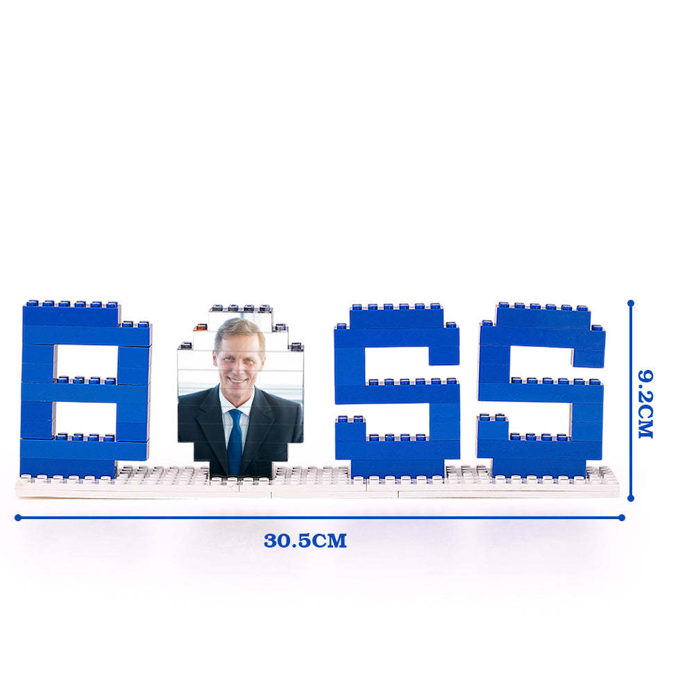 Gifts for Boss Custom Photo Building Bricks Puzzles Photo Blocks Rotatable Photo - CustWit