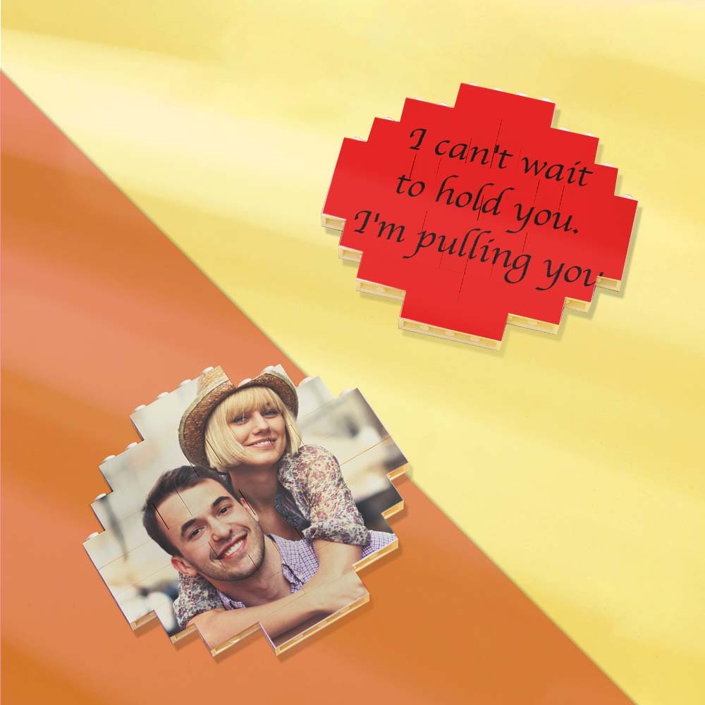 Custom Music Code Personalized Brick Round Building Photo Block Frame - CustWit