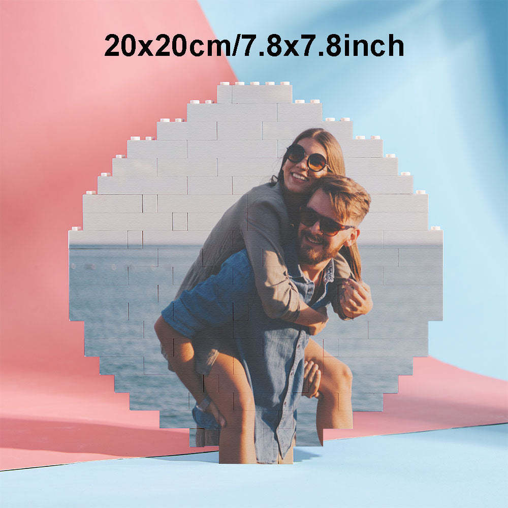 Custom Photo Building Brick Personalized Music Code Block Heart Shaped Photo Block Gifts for Her - CustWit