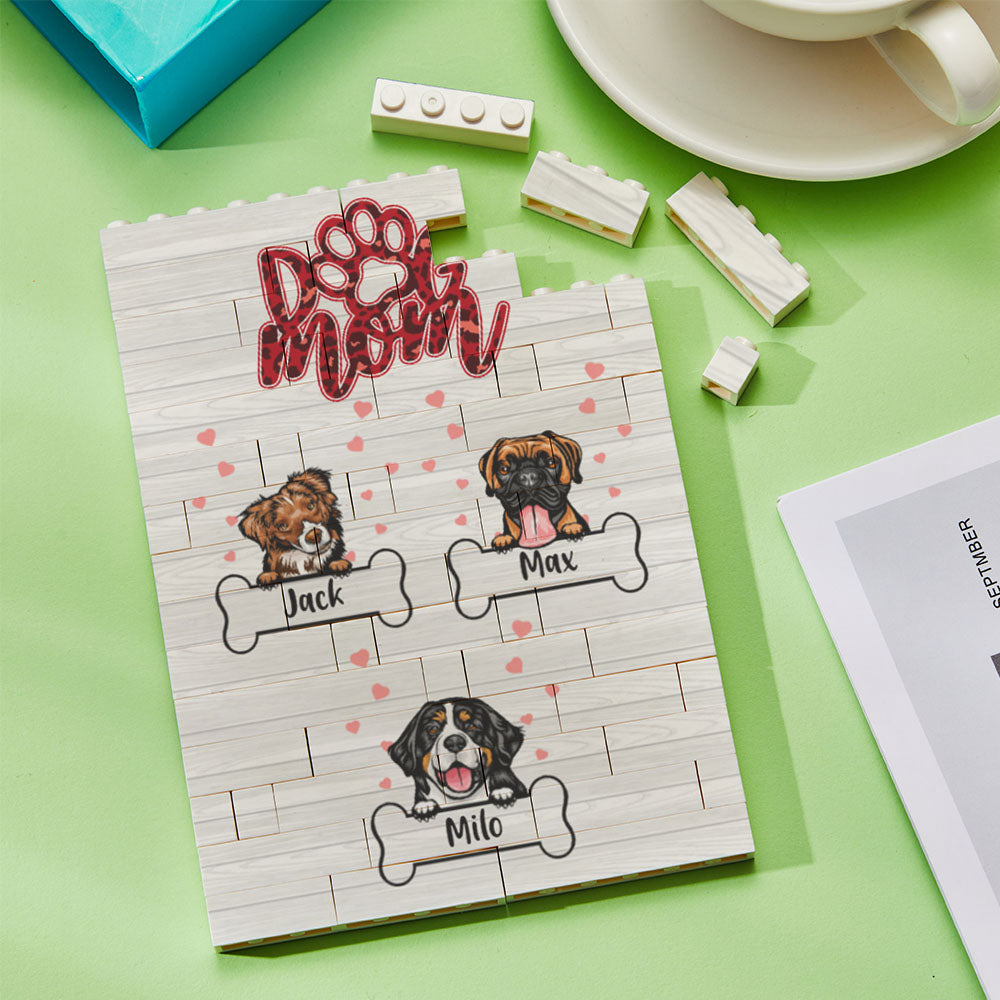 Personalized Cartoon Dog Bricks Rectangle Building Blocks Frame