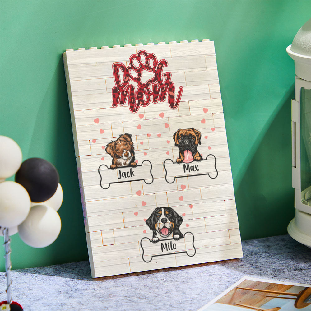 Personalized Cartoon Dog Bricks Rectangle Building Blocks Frame