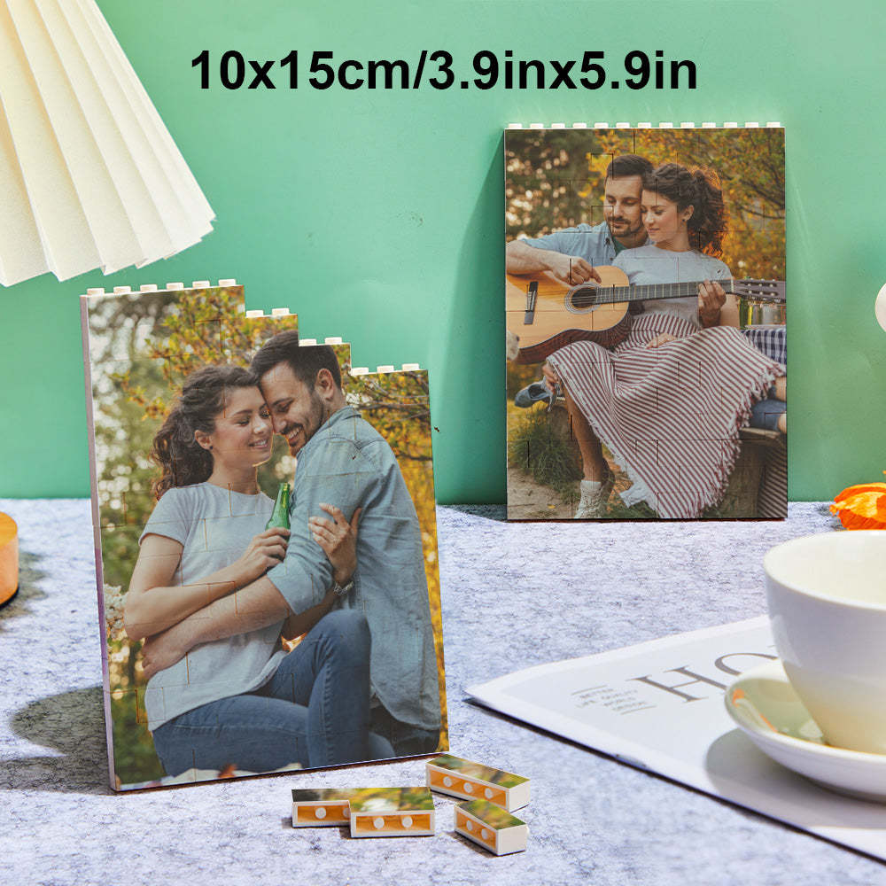 Custom Photo Building Brick Personalized Music Code Block Heart Shaped Photo Block Gifts for Her - CustWit
