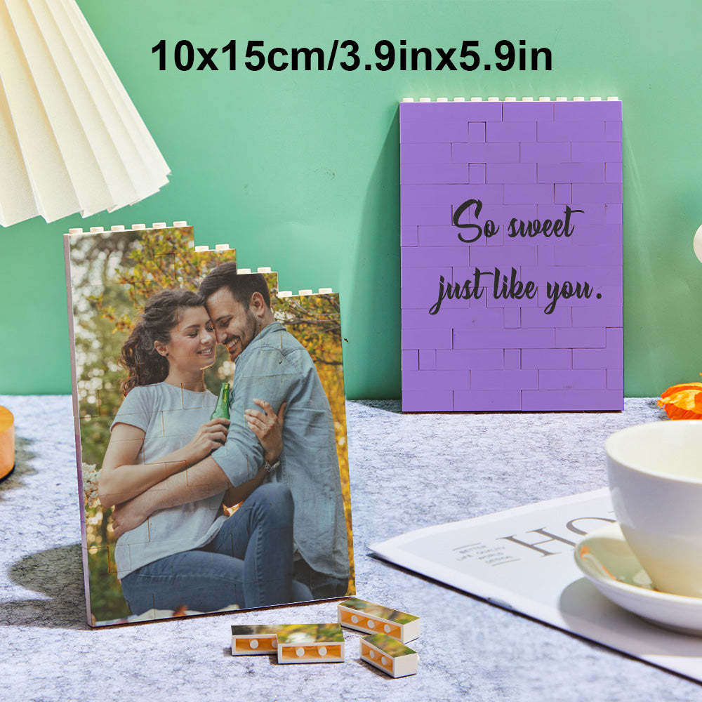 Custom Photo Building Brick Personalized Music Code Block Heart Shaped Photo Block Gifts for Her - CustWit