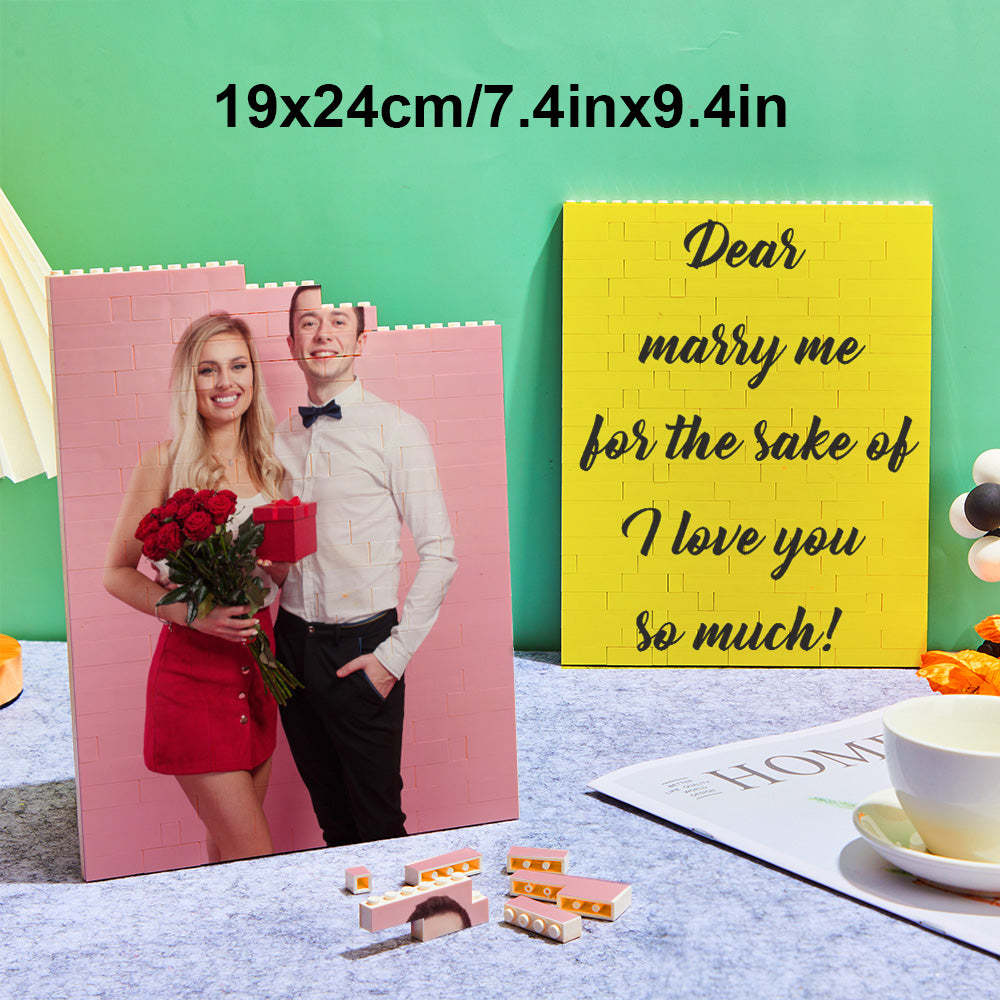 Custom Photo Building Brick Personalized Music Code Block Heart Shaped Photo Block Gifts for Her - CustWit