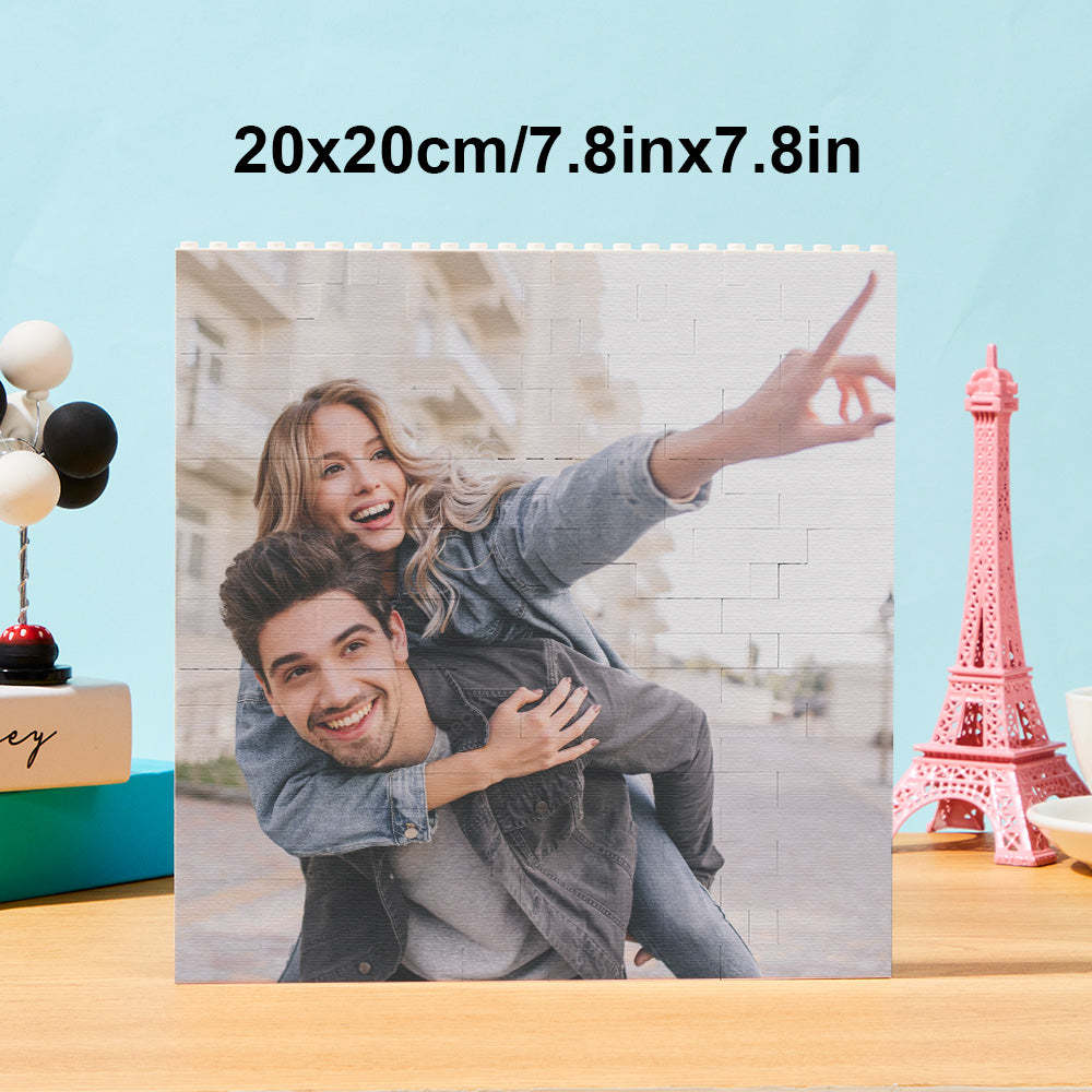 Custom Photo Building Brick Personalized Music Code Block Heart Shaped Photo Block Gifts for Her - CustWit