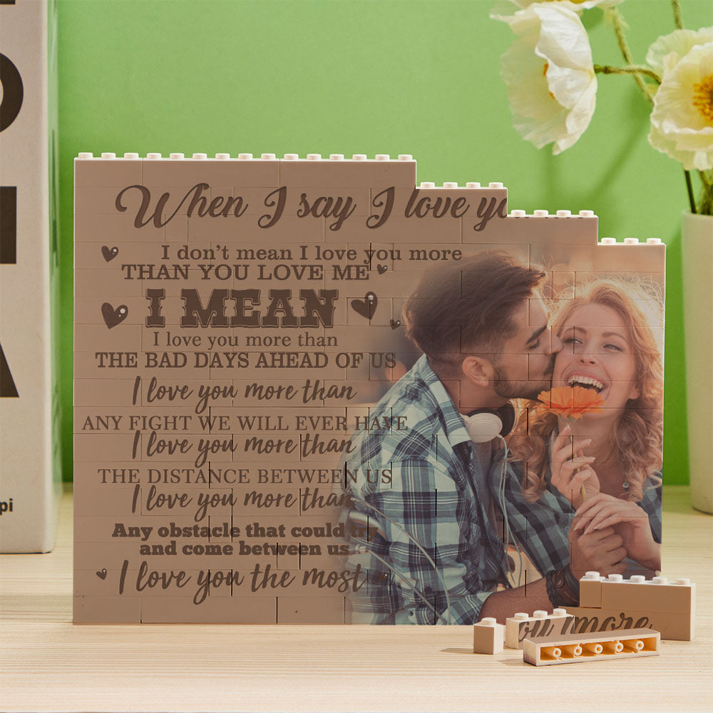 I Love You Personalized Photo Building Block Brick Frame