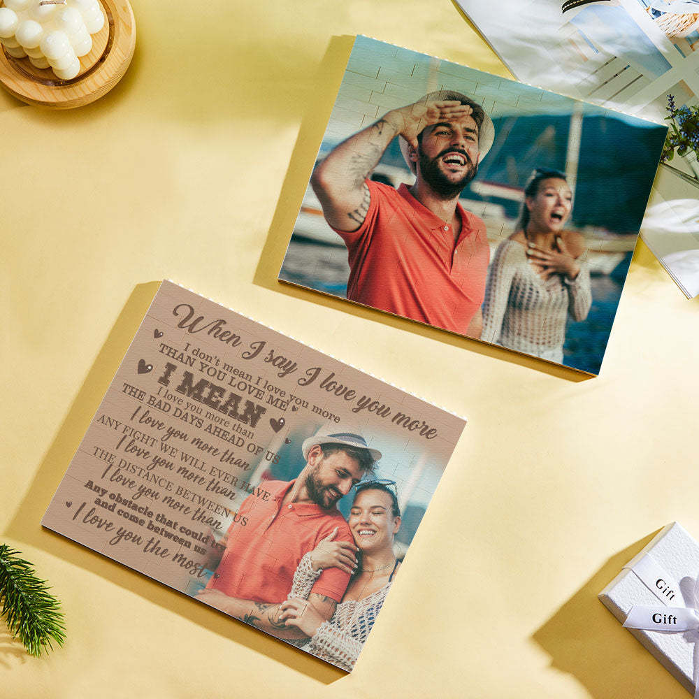 I Love You Personalized Photo Building Block Brick Frame - CustWit