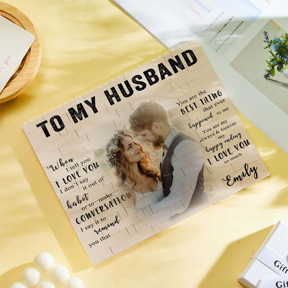 Custom Photo Building Block Brick To My Husband - CustWit