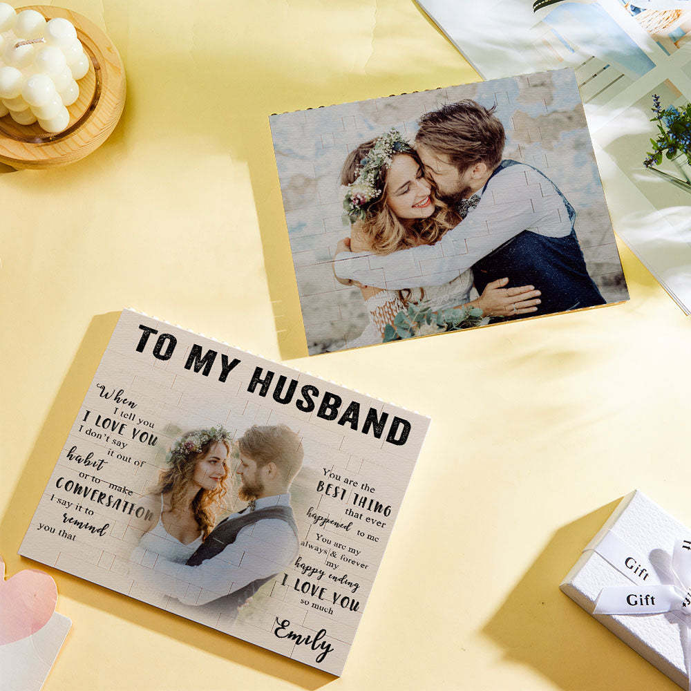 Custom Photo Building Block Brick To My Husband - CustWit