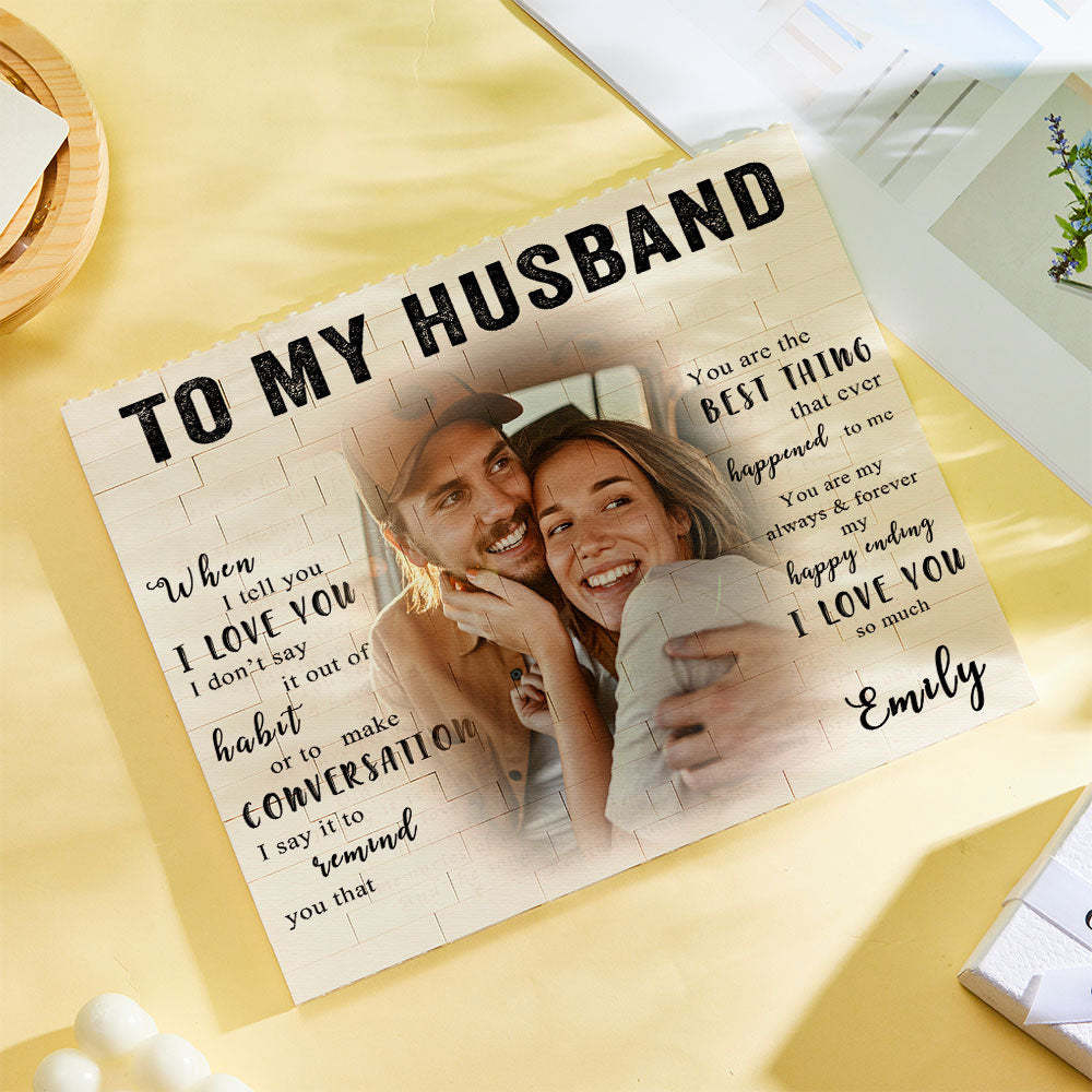Custom Photo Building Block Brick To My Husband - CustWit