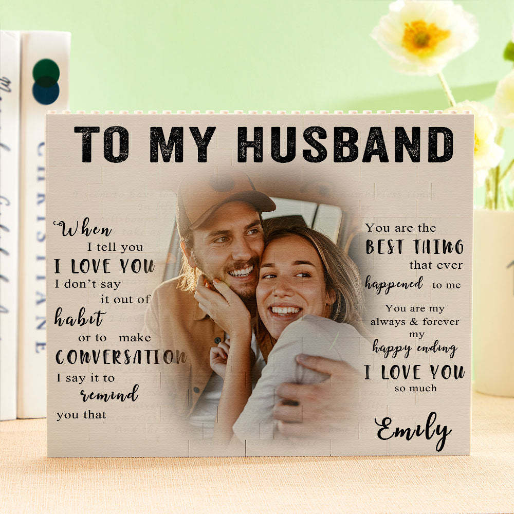 Custom Photo Building Block Brick To My Husband - CustWit