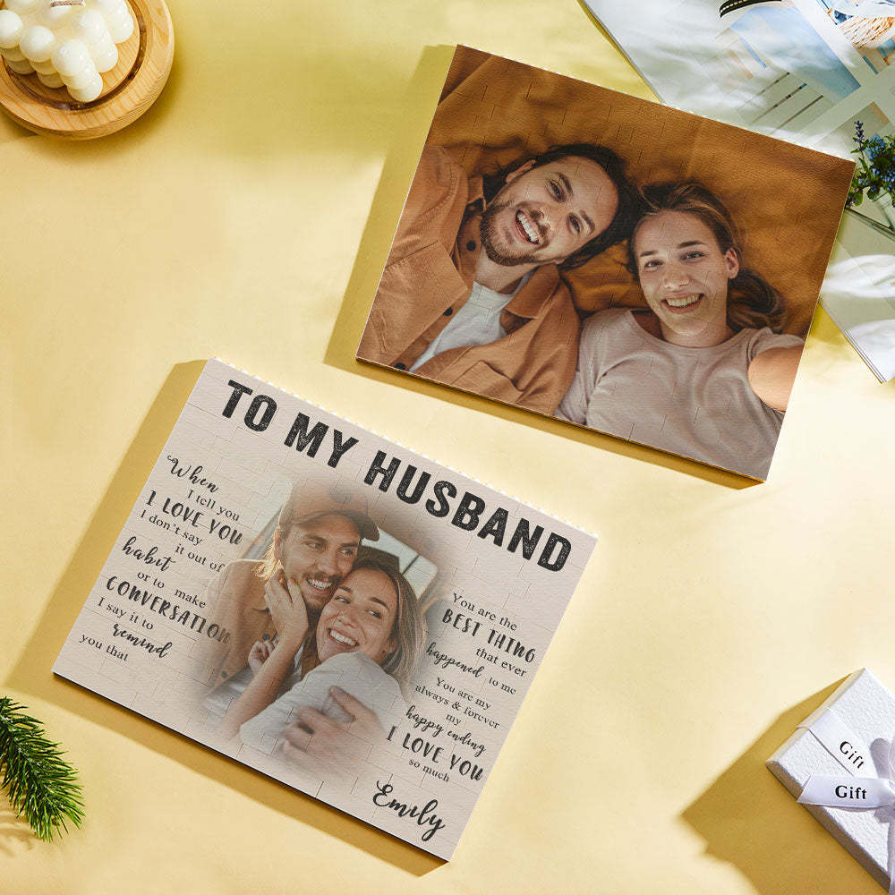 Custom Photo Building Block Brick To My Husband - CustWit
