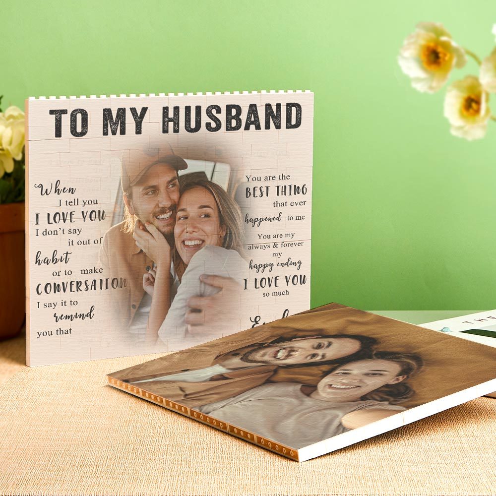 Custom Photo Building Block Brick To My Husband - CustWit
