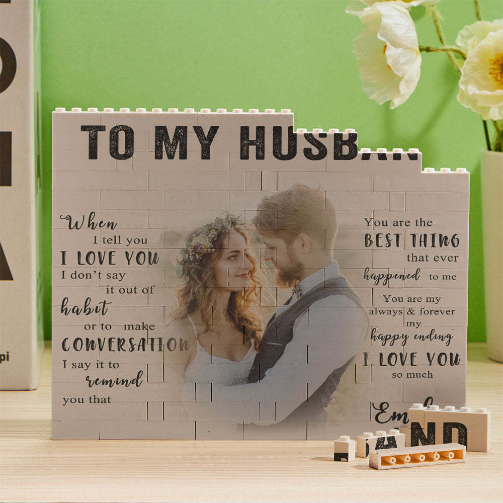 Custom Photo Building Block Brick To My Husband - CustWit