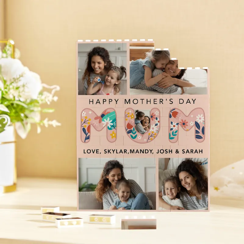 Custom Building Block Puzzle Vertical Building Photo Brick for Mum Happy Mother's Day