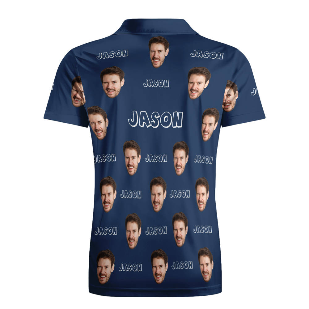 Custom Name Polo Shirt Personalized Hearts Short Sleeve Golf Shirt with Picture Logo Custom Polos for Men
