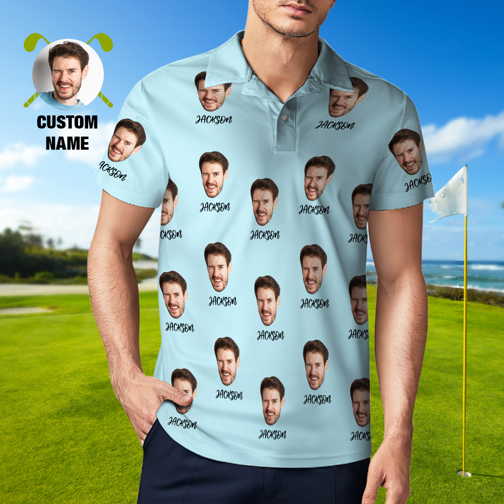 Custom Name Polo Shirt Personalized Hearts Short Sleeve Golf Shirt with Picture Logo Custom Polos for Men