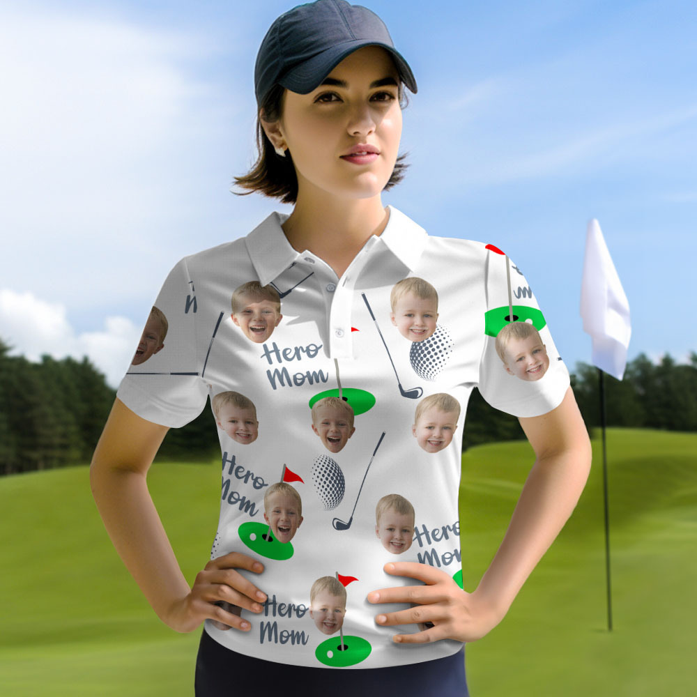 Custom Face Polo Shirt,Face on shirt gifts for women/men,Personalized Short Sleeve Golf Shirt,Customized Polo for Golfer,Great Gift for Dad
