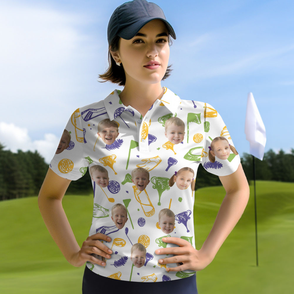 Custom Face Polo Shirt for Golfer,Face on shirt gifts for husband,Personalized Short Sleeve Golf Shirt,Custom Polo for Golfer, Gifts for Mom