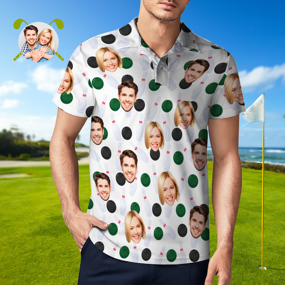 Personalized Bowling polo Shirt,Custom photo Bowler Shirt,Matching Bowling Team Shirt,Bowling Lover Gift,Personalize Short Sleeve polo Shirt
