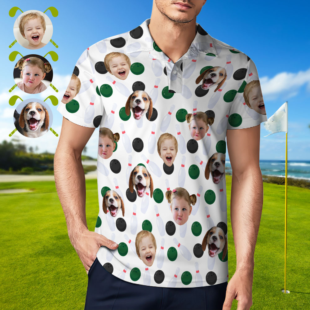 Personalized Bowling polo Shirt,Custom photo Bowler Shirt,Matching Bowling Team Shirt,Bowling Lover Gift,Personalize Short Sleeve polo Shirt