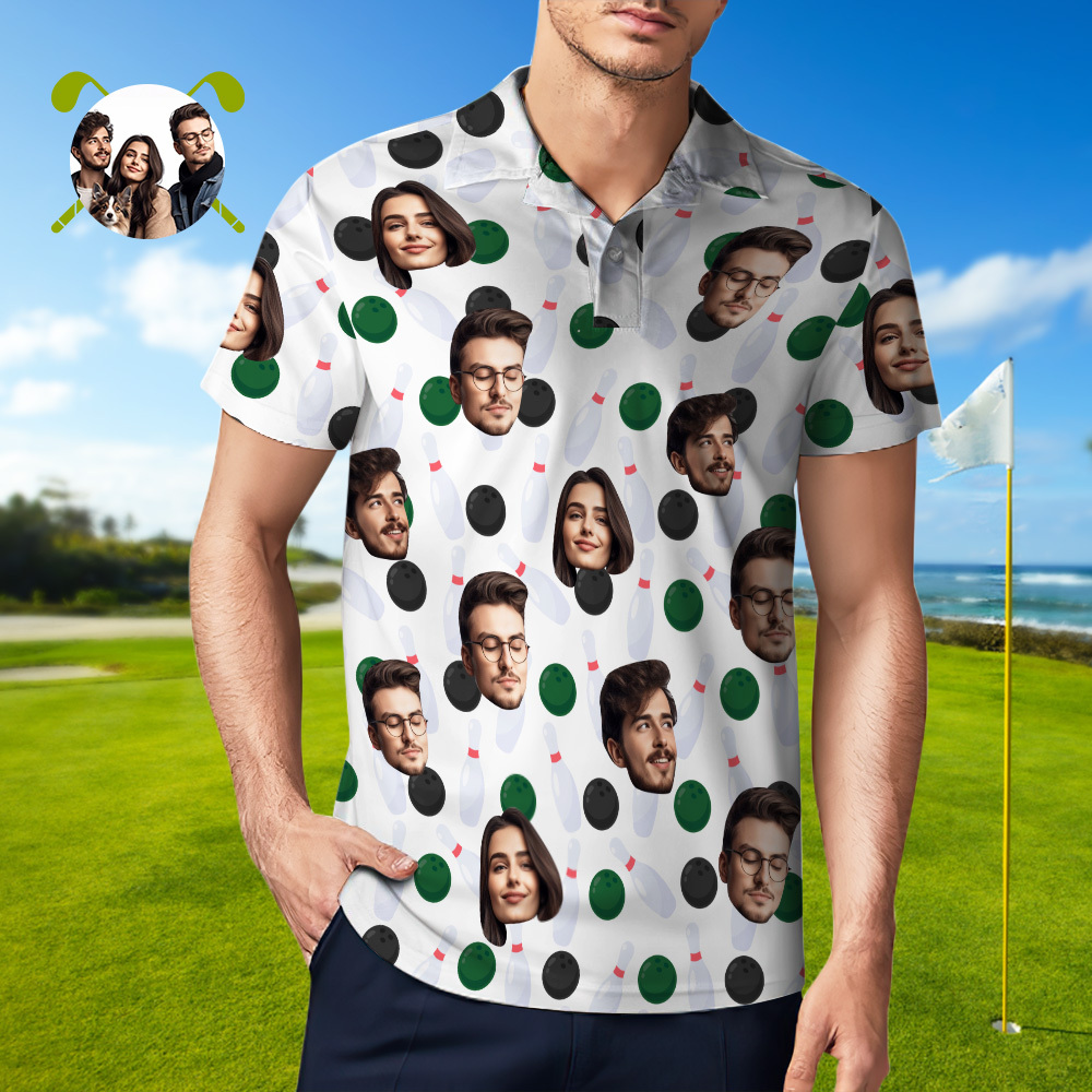 Personalized Bowling polo Shirt,Custom photo Bowler Shirt,Matching Bowling Team Shirt,Bowling Lover Gift,Personalize Short Sleeve polo Shirt