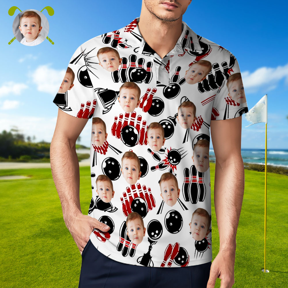 Personalized Bowling polo Shirt,Custom photo Bowler Shirt,Matching Bowling Team Shirt,Bowling Lover Gift,Personalize Short Sleeve polo Shirt