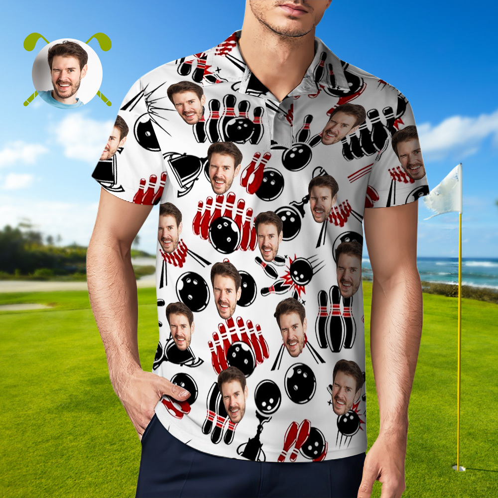 Personalized Bowling polo Shirt,Custom photo Bowler Shirt,Matching Bowling Team Shirt,Bowling Lover Gift,Personalize Short Sleeve polo Shirt