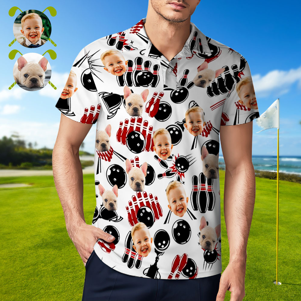 Personalized Bowling polo Shirt,Custom photo Bowler Shirt,Matching Bowling Team Shirt,Bowling Lover Gift,Personalize Short Sleeve polo Shirt